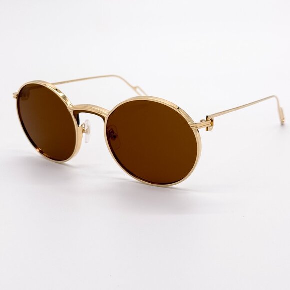 NEW CARTIER CT0274S 002 WOMEN GOLD ROUND SUNGLASSES - Picture 2 of 10